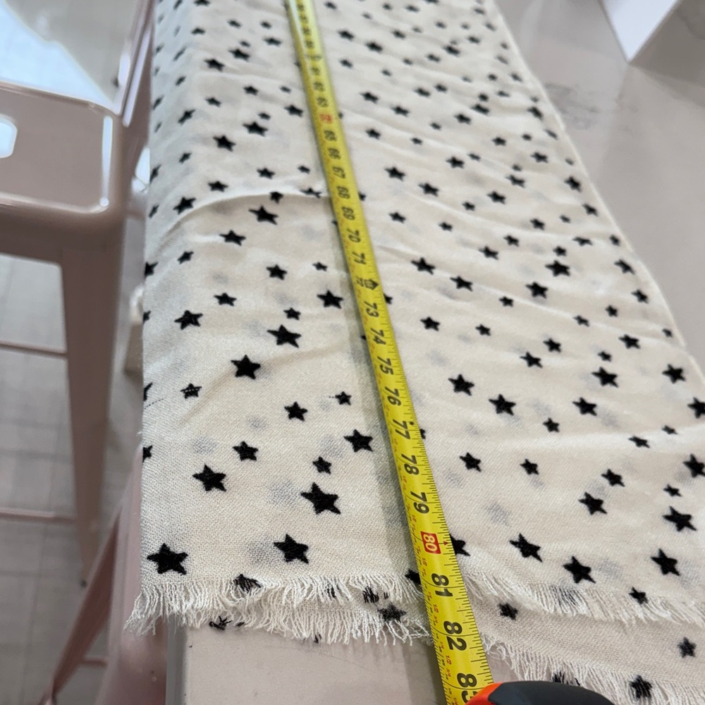 Mossimo Supply Co. Cream Scarf with Black Stars - Picture 7 of 7